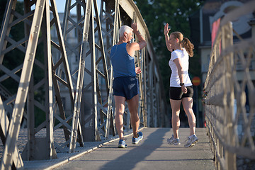 Image showing couple congratulate and happy to finish