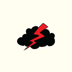 Image showing Thunderstorm lightning weather icon