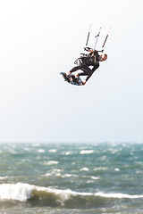 Image showing Kitesurfer in action