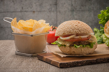 Image showing Homemade veggie burger