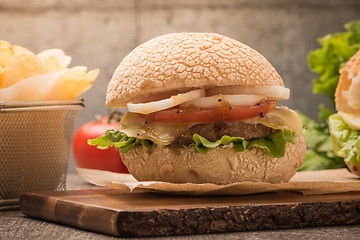 Image showing Homemade veggie burger