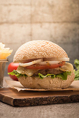 Image showing Homemade veggie burger