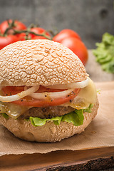 Image showing Homemade veggie burger