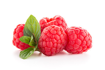 Image showing Raspberry fruit isolated