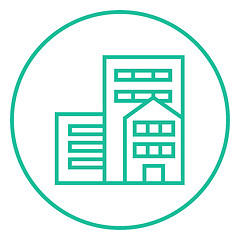 Image showing Residential buildings line icon.
