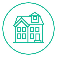 Image showing Two storey detached house line icon.