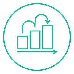 Image showing Bar chart upward line icon.