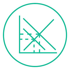 Image showing Mathematical graph line icon.