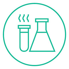 Image showing Laboratory equipment line icon.