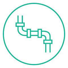 Image showing Water pipeline line icon.