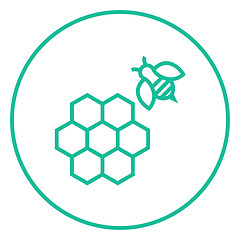 Image showing Honeycomb and bee line icon.