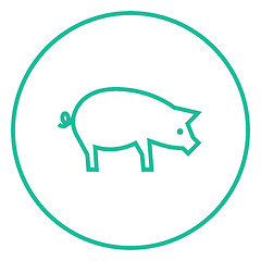 Image showing Pig line icon.