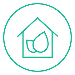 Image showing Eco-friendly house line icon.