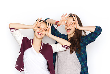 Image showing happy smiling pretty teenage girls having fun