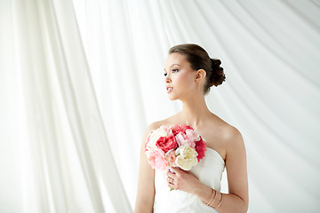 Image showing beautiful asian woman with flower and jewelry