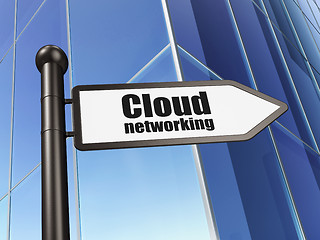 Image showing Cloud technology concept: sign Cloud Networking on Building background