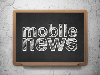 Image showing News concept: Mobile News on chalkboard background