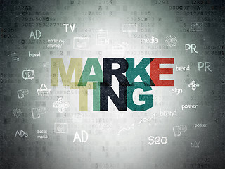 Image showing Advertising concept: Marketing on Digital Data Paper background