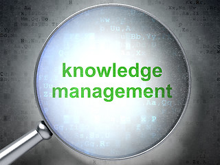 Image showing Studying concept: Knowledge Management with optical glass