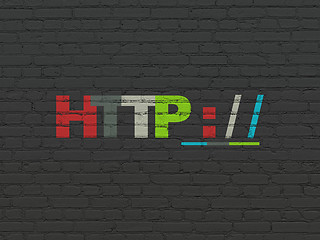Image showing Web design concept: Http : / / on wall background