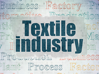 Image showing Manufacuring concept: Textile Industry on Digital Data Paper background