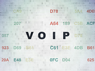 Image showing Web development concept: VOIP on Digital Data Paper background