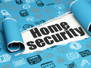 Image showing Safety concept: black text Home Security under the piece of  torn paper
