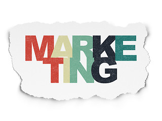 Image showing Marketing concept: Marketing on Torn Paper background