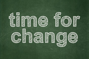 Image showing Timeline concept: Time for Change on chalkboard background