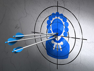 Image showing Law concept: arrows in Judge target on wall background