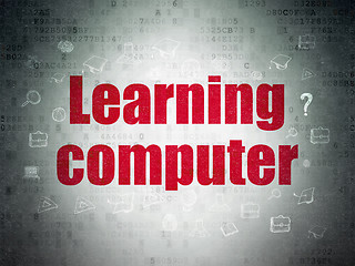 Image showing Education concept: Learning Computer on Digital Data Paper background