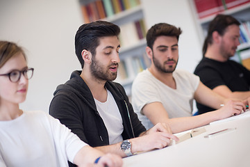 Image showing group of students study together in classroom