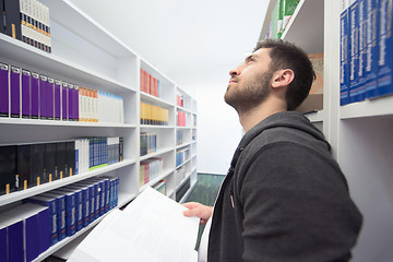 Image showing student study  in school library