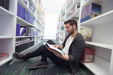 Image showing student study  in school library