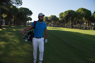 Image showing golf player walking