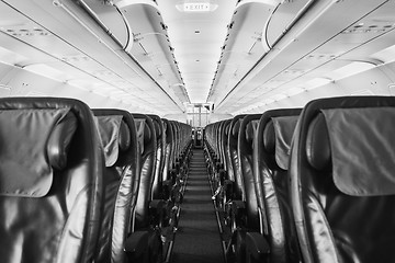 Image showing Airplane seat inside an aircraft