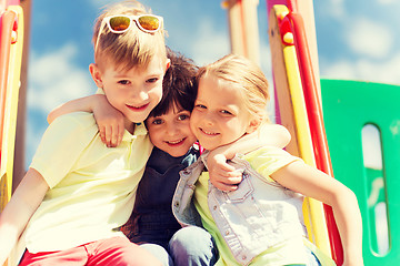 Image showing group of happy kids on children playground