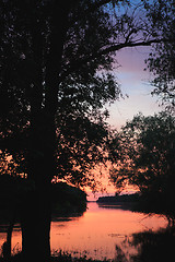 Image showing the sunset over the river