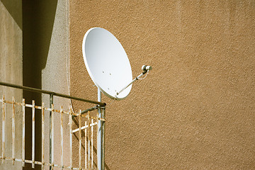 Image showing satellite dish at a balcony