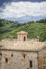 Image showing view over Elcito in Italy Marche