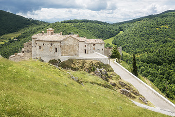 Image showing view over Elcito in Italy Marche