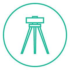 Image showing Theodolite on tripod line icon.