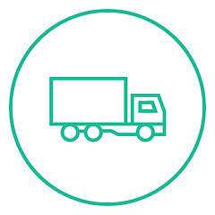 Image showing Delivery truck line icon.