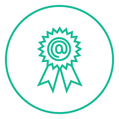 Image showing Award with at sign line icon.