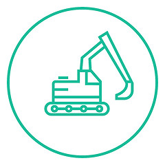 Image showing Excavator line icon.