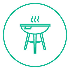 Image showing Kettle barbecue grill line icon.