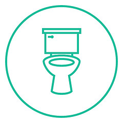 Image showing Lavatory bowl line icon.