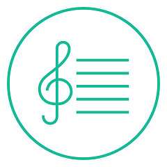 Image showing Treble clef line icon.