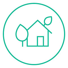 Image showing Eco-friendly house line icon.