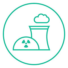 Image showing Nuclear power plant line icon.